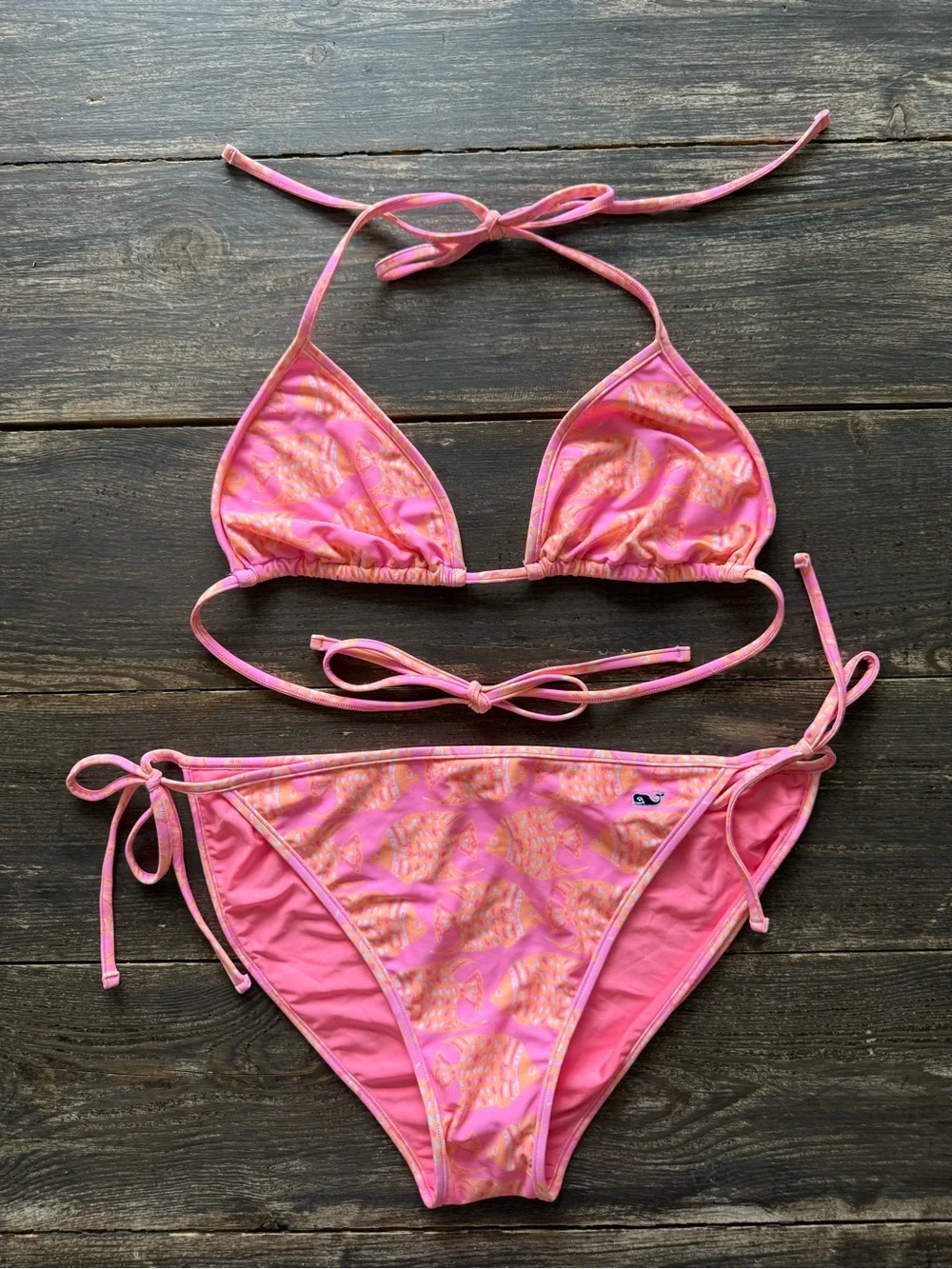 🎣 Vineyard Vines Fish Print Bikini Set | Pink Coral NWT